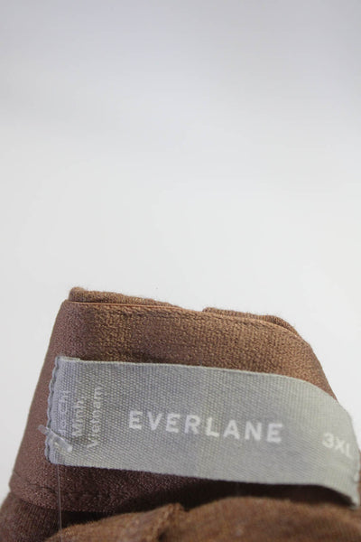 Everlane Womens Elastic Waist Drawstring Front Pleat Tapered Pants Tan Size 3XL