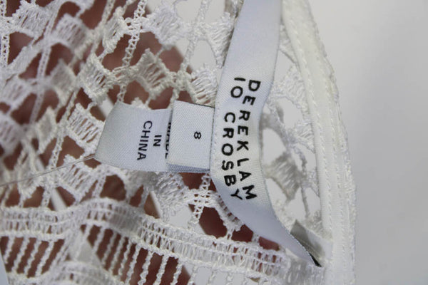 Derek Lam 10 Crosby Women's Knit Long Sleeve V Neck Blouse White Size 8