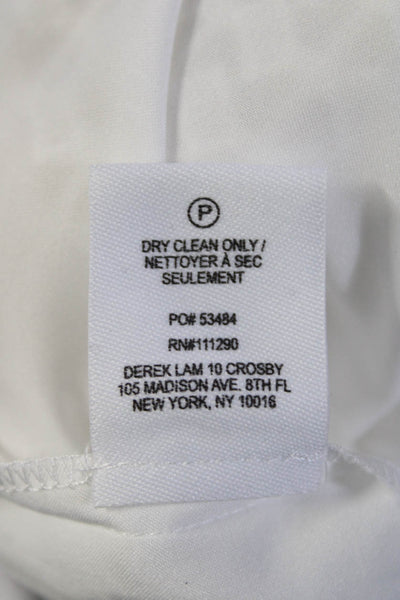 Derek Lam 10 Crosby Women's Knit Long Sleeve V Neck Blouse White Size 8