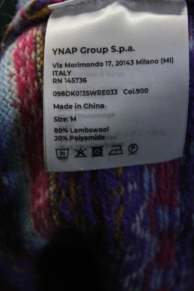 8 By Yoox Women's Printed Wool Blend Crewneck Pullover Sweater Multicolor Size M