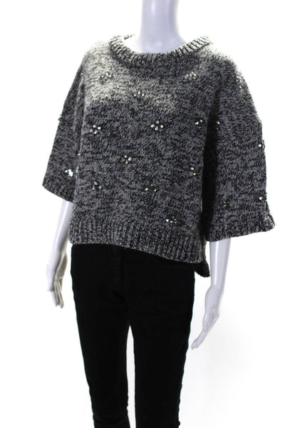 Day Birger Et Mikkelsen Woman Women's 3/4 Sleeve Embellished Sweater Gray Size M