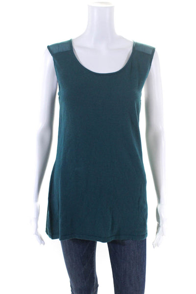 Agnes B Womens Tight Knit Tank Top Cardigan Matching Set Turquoise Blue Size 3
