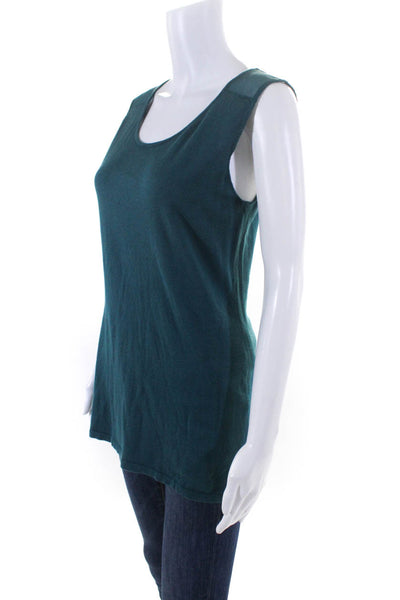 Agnes B Womens Tight Knit Tank Top Cardigan Matching Set Turquoise Blue Size 3