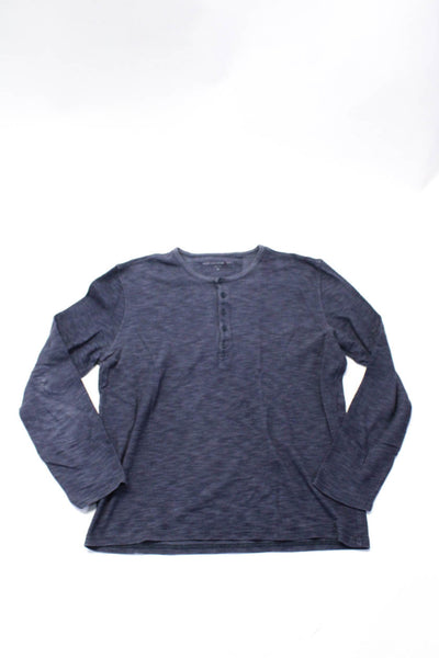 John Varvatos Adidas Men's Henley Long Sleeve T-shirt Blue Size XL, Lot 2