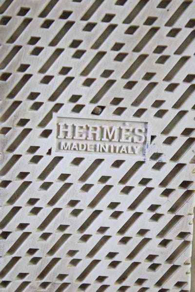 Hermes Mens Black Velour Graphic Print Slip On Eperon d'Or Sneaker Shoes Size 7.