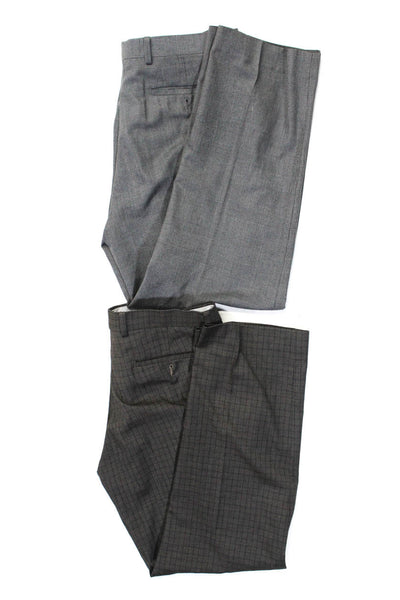 Ralph Ralph Lauren Mens Gray Glen Plaid Pleated Dress Pants Size 33 34 Lot 2
