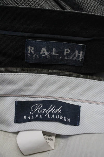 Ralph Ralph Lauren Mens Gray Glen Plaid Pleated Dress Pants Size 33 34 Lot 2