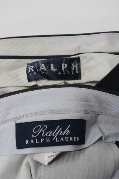 Ralph Ralph Lauren Mens Navy Plaid Pleated Straight Dress Pants Size 34 Lot 2