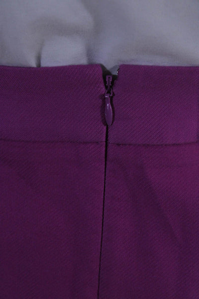 J Crew Womens Cotton Back Split Zip Up Knee Length Pencil Skirt Fuchsia Size 6