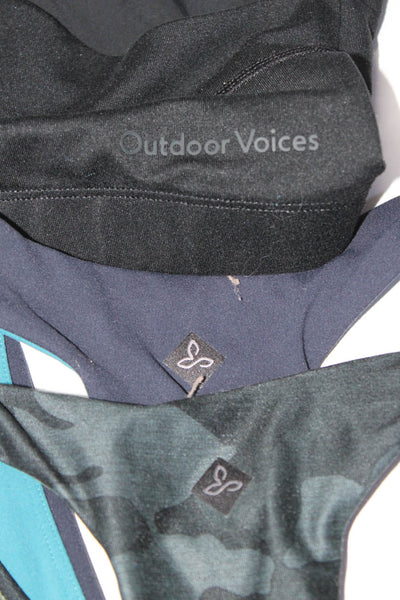 Outdoor Voices Womens Scoop V Neck Sports Bras Black Blue Green Medium Lot 3