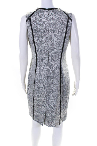 Calvin Klein Womens Cotton Sleeveless Striped Mini Pencil Dress Gray Size 8