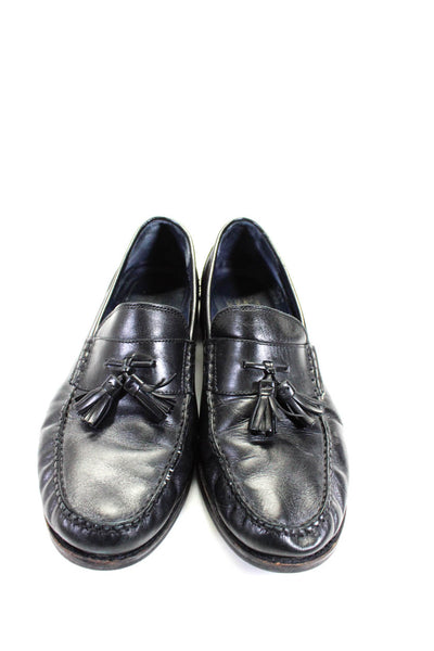 Cole Haan Mens Leather Tassel Slide On Dress Loafers Black Size 11 Medium