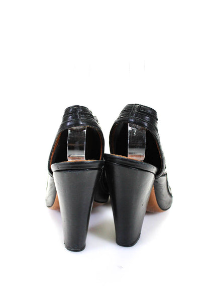 Givenchy Womens Leather Pleated Slingback Elastic Peep Toe Heels Black Size 8
