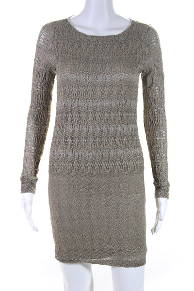 Nightcap by Carisa Rene Women's Long Sleeve Lace Bodycon Dress Beige Size 1