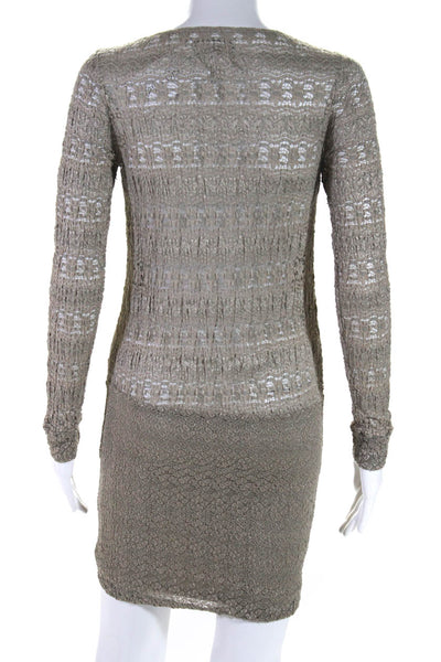 Nightcap by Carisa Rene Women's Long Sleeve Lace Bodycon Dress Beige Size 1