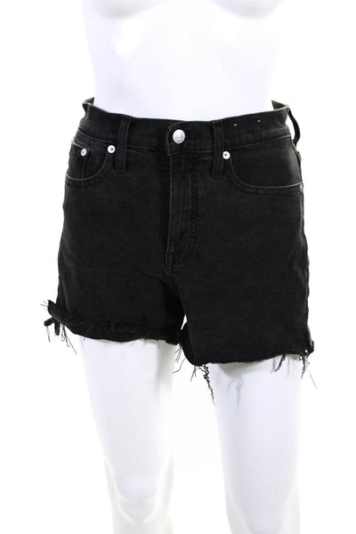 Madewell Womens Denim High Rise Cut Off Shorts Black Cotton Size 24