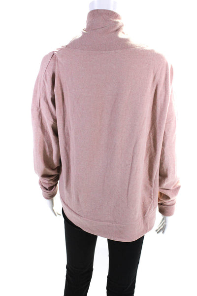 Sweaty Betty Womens Long Sleeve Turtleneck Drawstring Sweatshirt Pink Size M