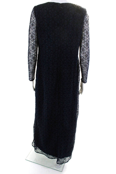 Rachel Couture Women's Long Sleeve Embellished Gown Blue Size M