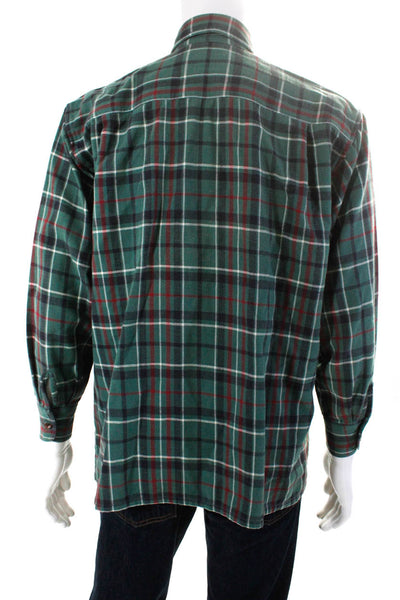 Ralph Lauren Country Men's Long Sleeve Button Down Plaid Shirt Green Size L