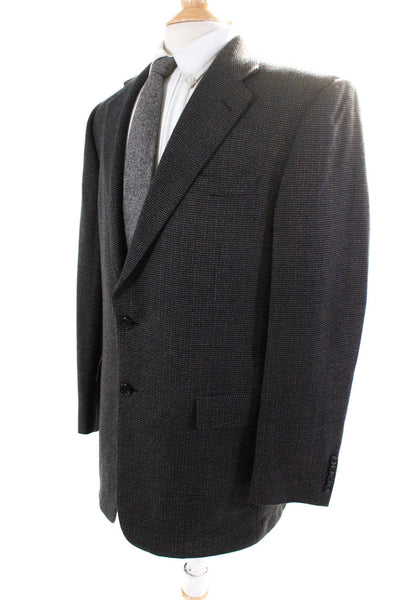Hickey Freeman Mens Wool Textured Two Button Blazer Jacket Multicolor Size 41R
