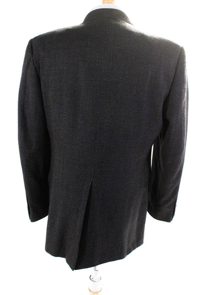 Hickey Freeman Mens Wool Textured Two Button Blazer Jacket Multicolor Size 41R