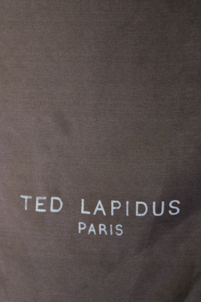 Ted Lapidus Mens Sheer Graphic Wording Print Handkerchief Brown