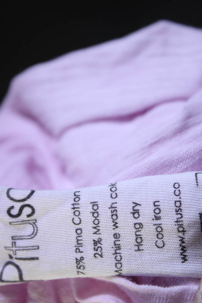 Pitusa Womens Short Sleeve Rainbow Embroidered Shirt Dress Pink Size Petite