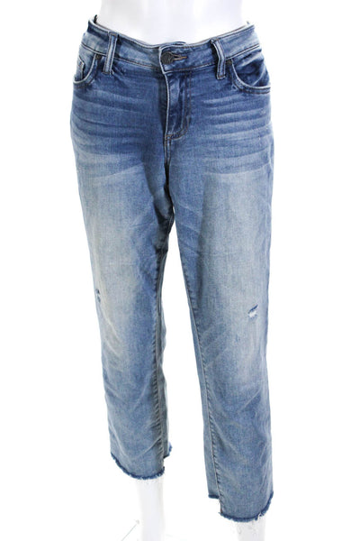 KUT from the Kloth Womens 'Reese' Frayed Ankle Straight Leg Jeans Blue Size 6