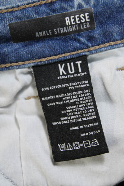 KUT from the Kloth Womens 'Reese' Frayed Ankle Straight Leg Jeans Blue Size 6