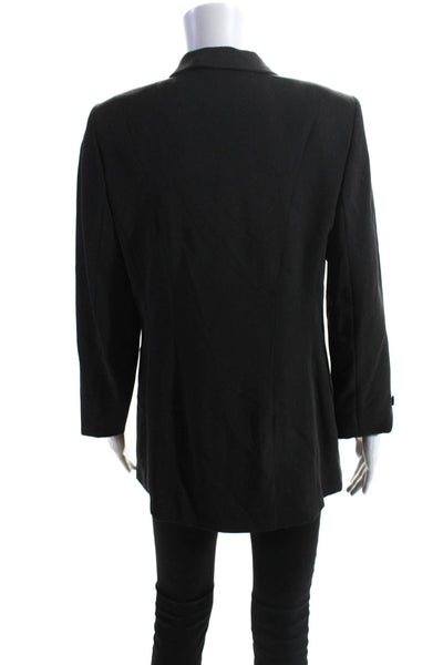 Cerruti 1881 Womens Dark Brown Wool Collar Long Sleeve Blazer Jacket Size 14