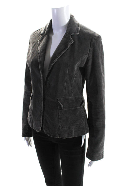 Mavi Womens Corduroy Button Closure Jacket Gray Cotton Size Medium