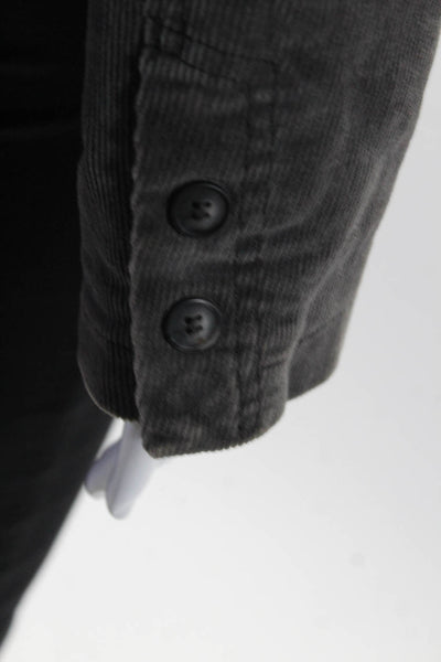 Mavi Womens Corduroy Button Closure Jacket Gray Cotton Size Medium