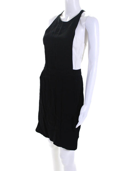 A.L.C. Womens Scoop Neck Knee Length Unlined A-Line Dress Black White Size 4