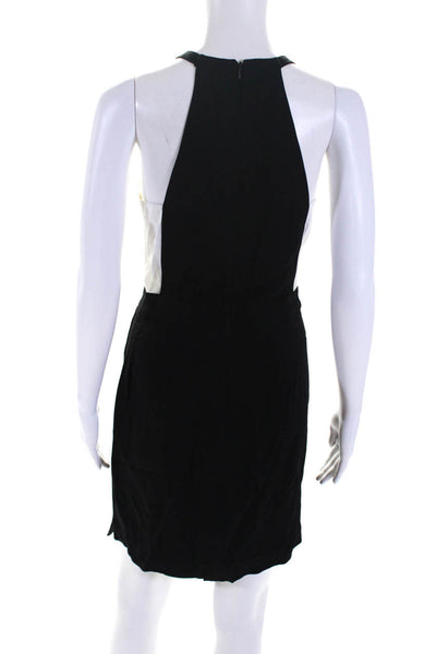 A.L.C. Womens Scoop Neck Knee Length Unlined A-Line Dress Black White Size 4