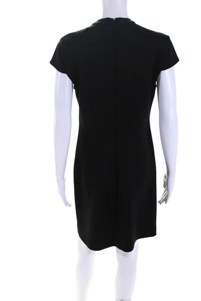 Marc New York Womens Grommet V-Neck Cap Sleeve Short Sheath Dress Black Size 6