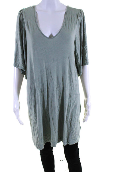 FP Beach Womens Jersey Knit Round Neck Short Sleeve Tunic Top Mint Green Size M