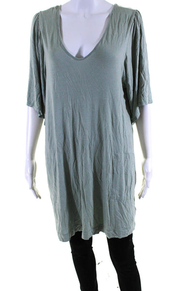 FP Beach Womens Jersey Knit Round Neck Short Sleeve Tunic Top Mint Green Size M