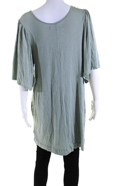 FP Beach Womens Jersey Knit Round Neck Short Sleeve Tunic Top Mint Green Size M