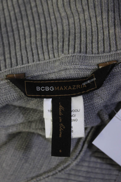 BCBGMAXAZRIA Women's Ruffle Collar Open Front Cardigan Sweater Gray Size S