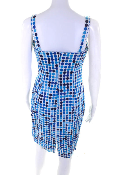 Calvin Klein Womens Cotton Spotted Print Empire Waist Dress Blue White Size S