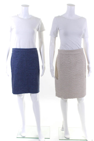 Banana Republic Womens Lined Straight Pencil Skirts Beige Blue Size 4 0 Lot 2