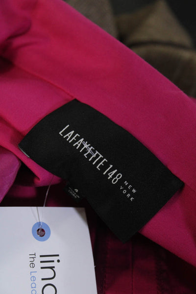 Lafayette 148 New York Women's Collar Long Sleeves Full Zip Jacket Pink Size 4
