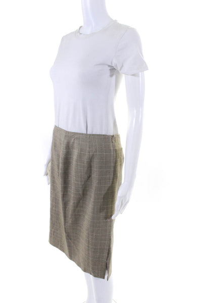Carolina Herrera Women's Zip Closure Line Plaid A-Line Skirt Size  6