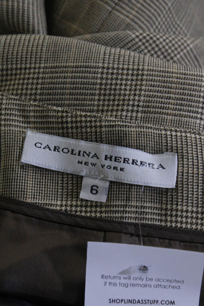 Carolina Herrera Women's Zip Closure Line Plaid A-Line Skirt Size  6