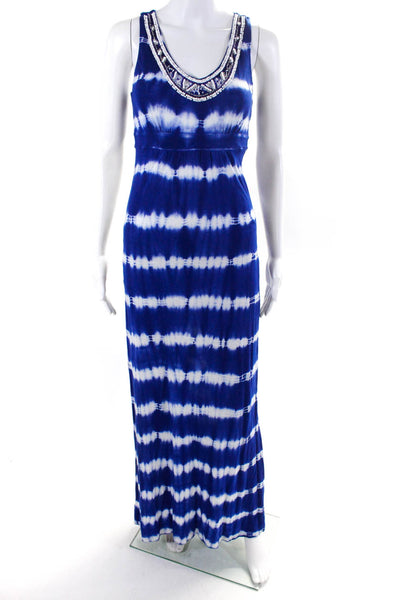 INC International Concepts Womens Sleeveless Striped Tie Dye Dress Blue Size S