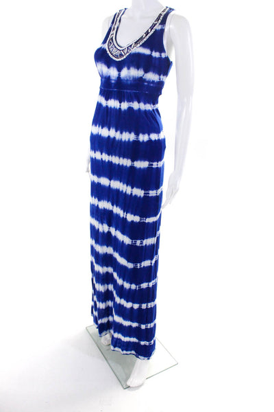 INC International Concepts Womens Sleeveless Striped Tie Dye Dress Blue Size S