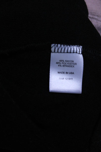 LNA Womens Crew Neck Open Back Crop Pullover Sweater Black Size Medium