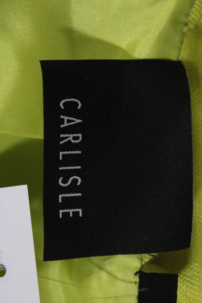 Carlisle Women's Collar Long Sleeves Button Down Long Jacket Green Size 10