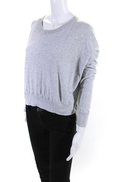 Vince Women's Crewneck Long Sleeves Hi-Lo Hem Sweater Gray Size XS