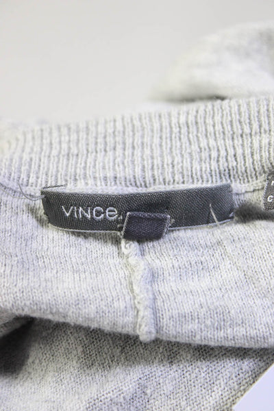 Vince Women's Crewneck Long Sleeves Hi-Lo Hem Sweater Gray Size XS